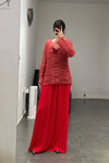 SWAYING/KNIT V-neck floating jumper SW24RE1T05 red